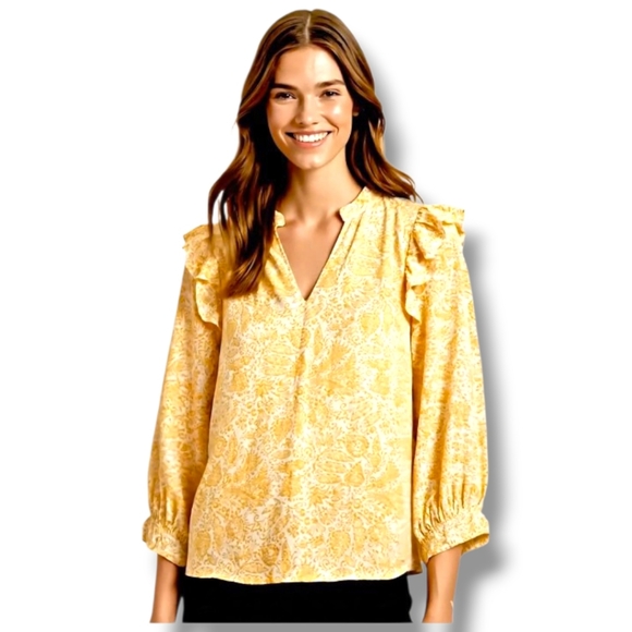 J.Crew Floral Blouse with Ruffle Detail- Size XL- EUC $98 Retail - Picture 3 of 11